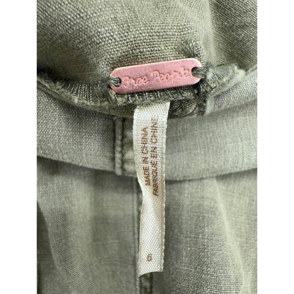Free People Skirt Womens 6 Green Cargo Utility Mini Pockets Buckle Strap Twill - Picture 2 of 11